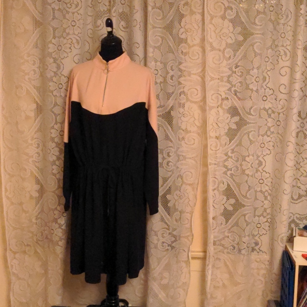 Pink and black dress